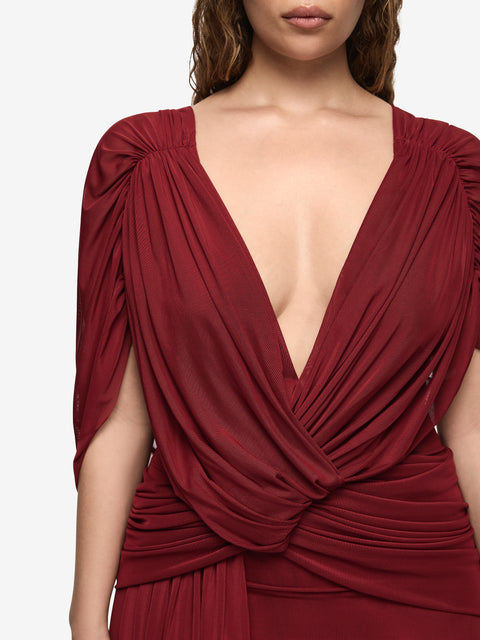 ARIANNA DRAPE MAXI DRESS - ROSETTE