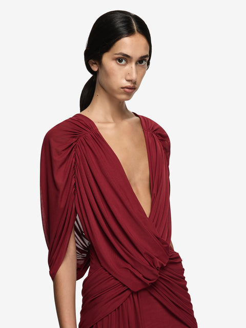 ARIANNA DRAPE MAXI DRESS - ROSETTE