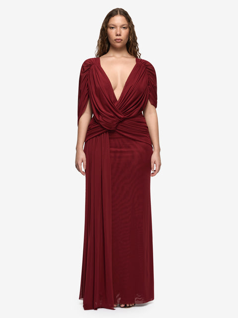 ARIANNA DRAPE MAXI DRESS - ROSETTE