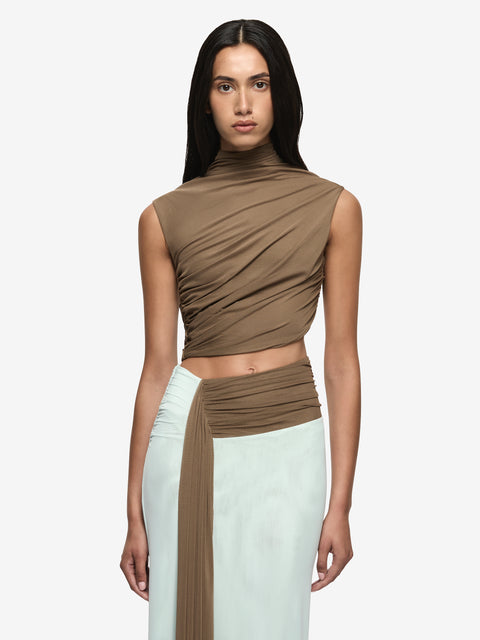 CONNI MAXI DRESS - TAUPE/SPEARMINT