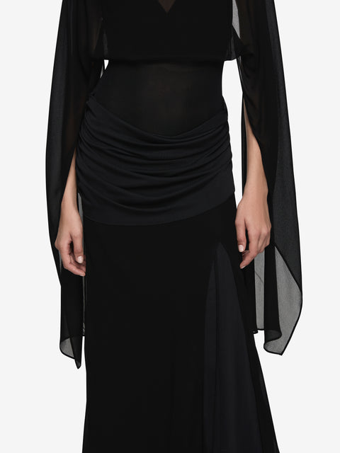 ADARA DRAPE MAXI DRESS - BLACK
