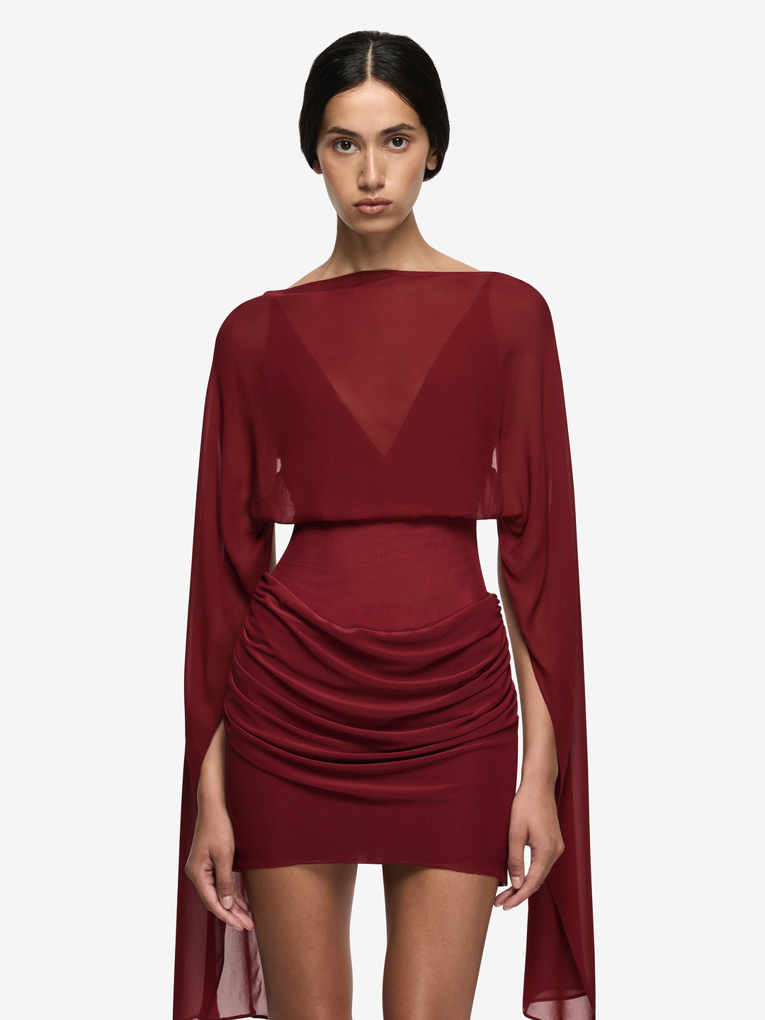 ADARA DRAPE MINI DRESS - ROSETTE