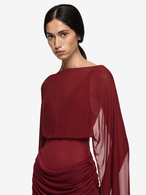 ADARA DRAPE MINI DRESS - ROSETTE