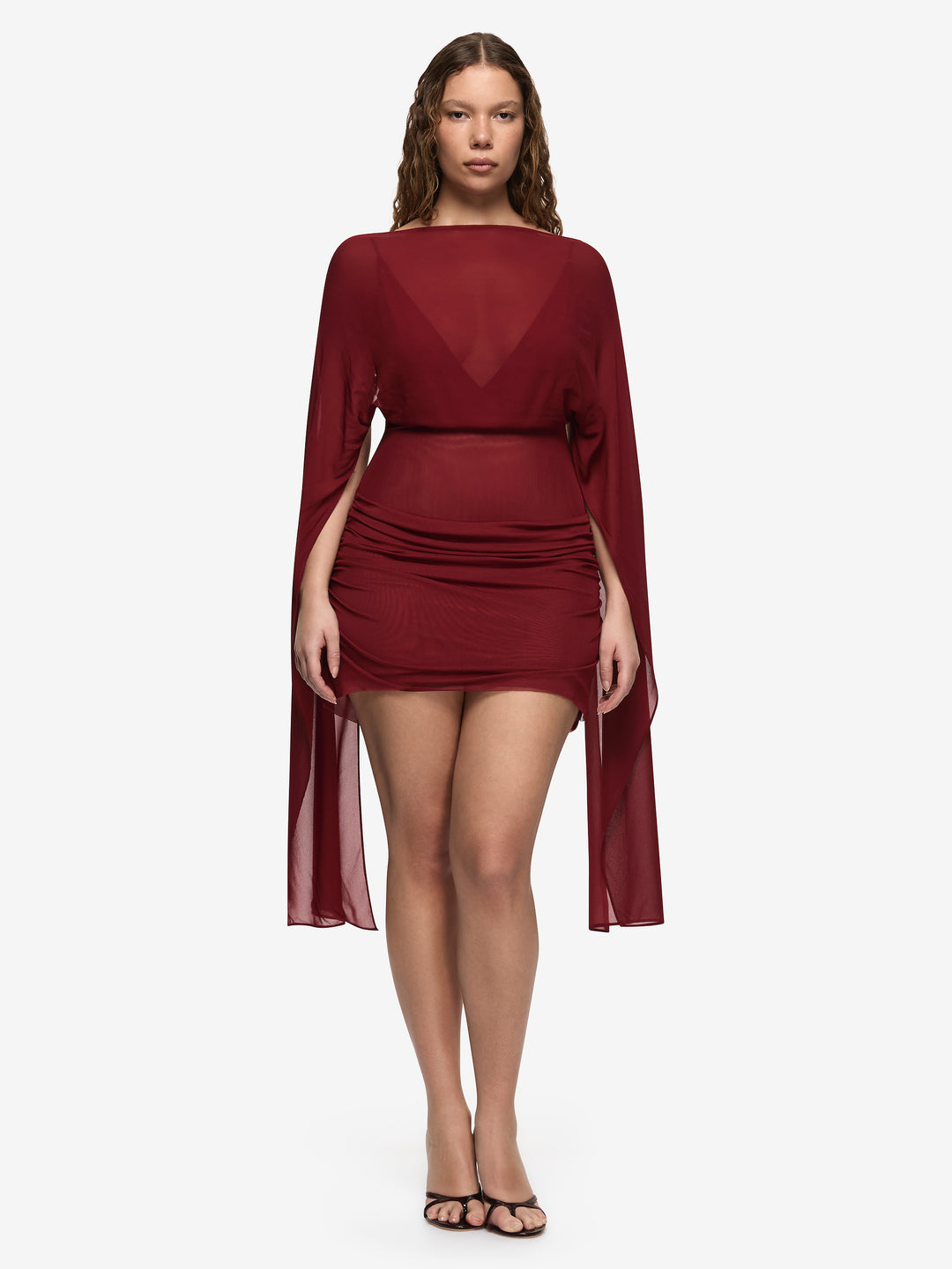 ADARA DRAPE MINI DRESS - ROSETTE