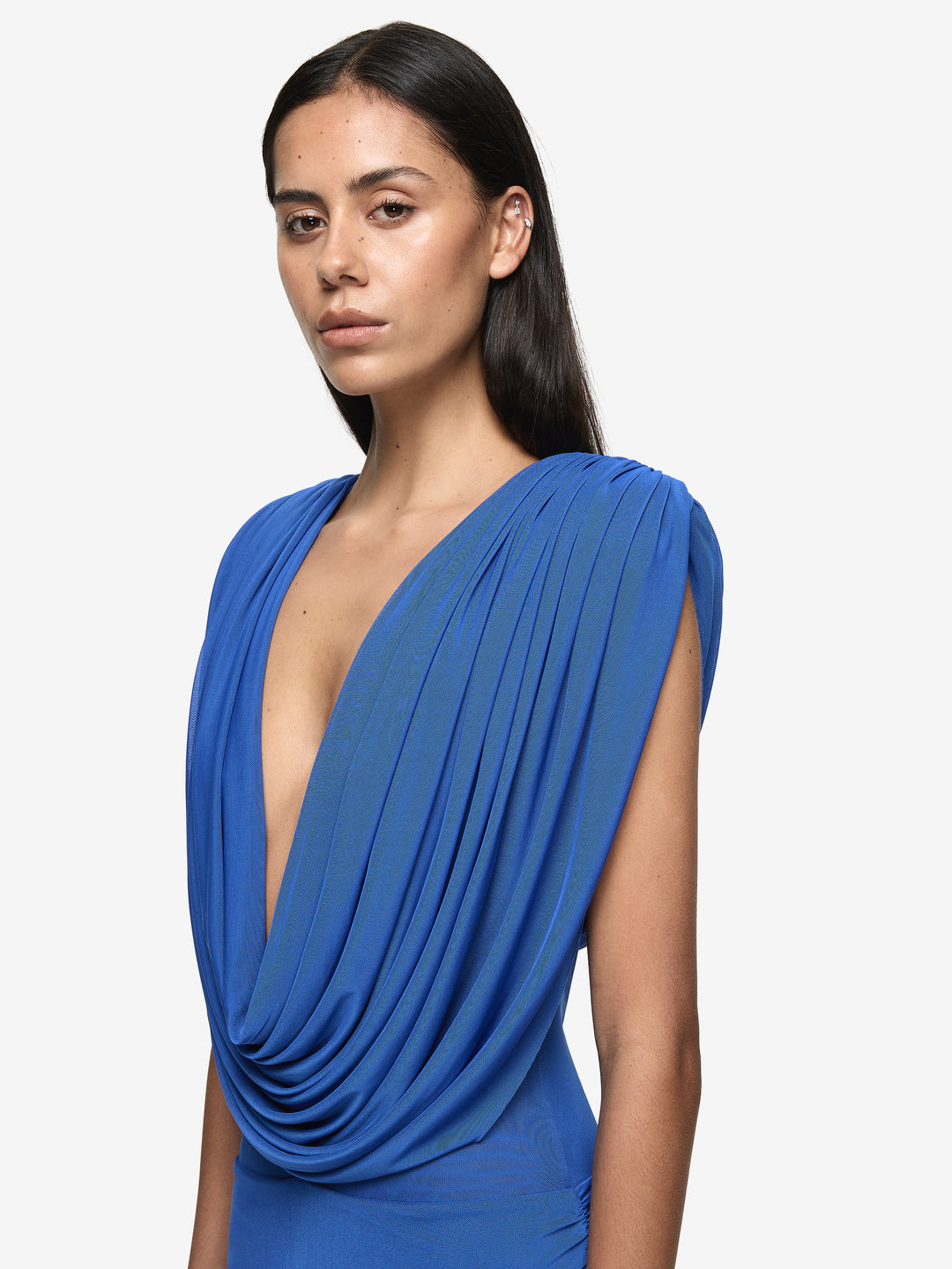 ARIANNA COWL MINI DRESS - COBALT BLUE