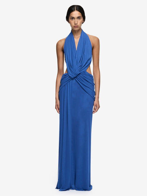 CHARLIZE HALTER MAXI DRESS - COBALT BLUE