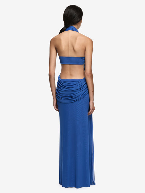 CHARLIZE HALTER MAXI DRESS - COBALT BLUE
