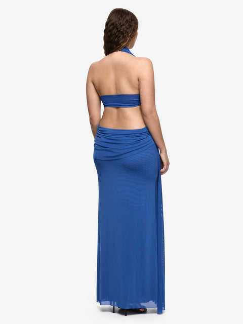 CHARLIZE HALTER MAXI DRESS - COBALT BLUE