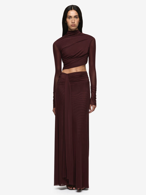 CONNI LONG SLEEVE MAXI DRESS - PLUM