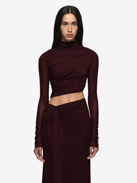 CONNI LONG SLEEVE MAXI DRESS - PLUM