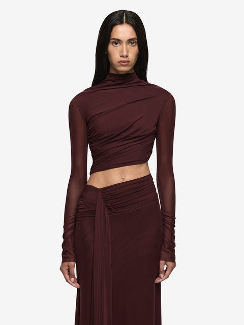 CONNI LONG SLEEVE MAXI DRESS - PLUM