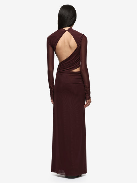 CONNI LONG SLEEVE MAXI DRESS - PLUM
