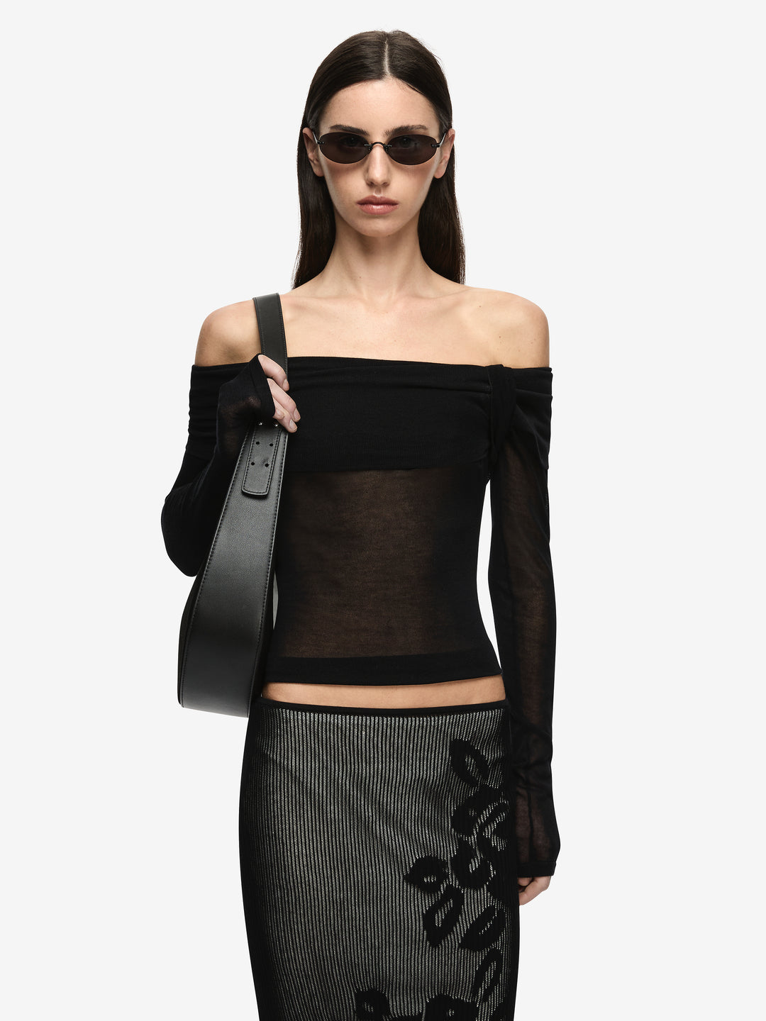 KORALI MIDI SKIRT - BLACK/IVORY