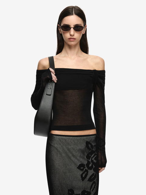 KORALI MIDI SKIRT - BLACK/IVORY
