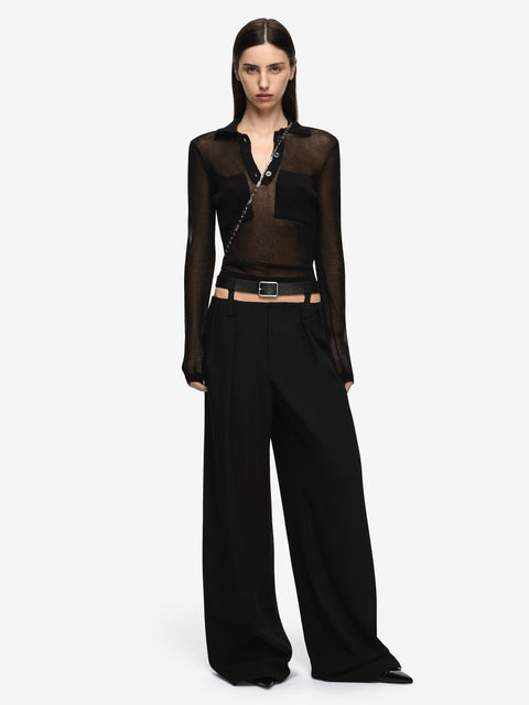 ELKE LONG SLEEVE TOP - BLACK