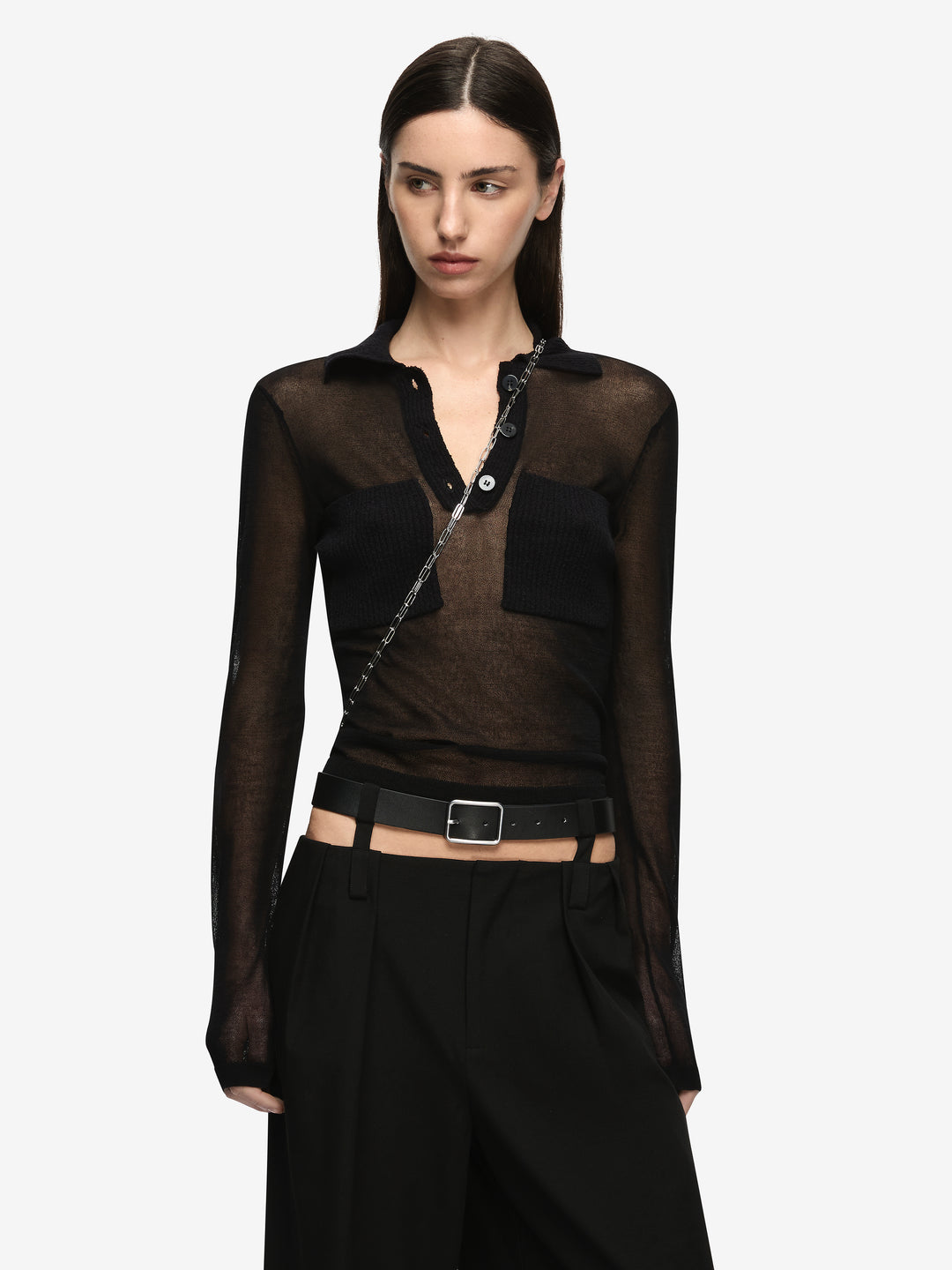 ELKE LONG SLEEVE TOP - BLACK