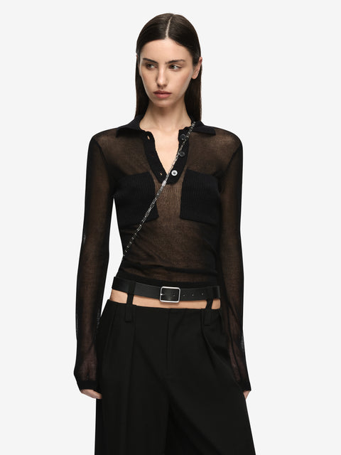 ELKE LONG SLEEVE TOP - BLACK