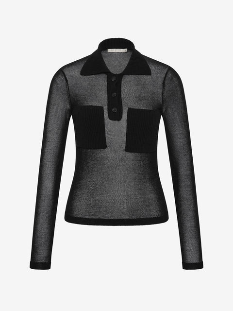 ELKE LONG SLEEVE TOP - BLACK