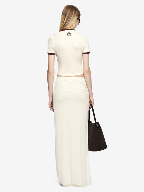 SOLARA TEE - IVORY/PLUM