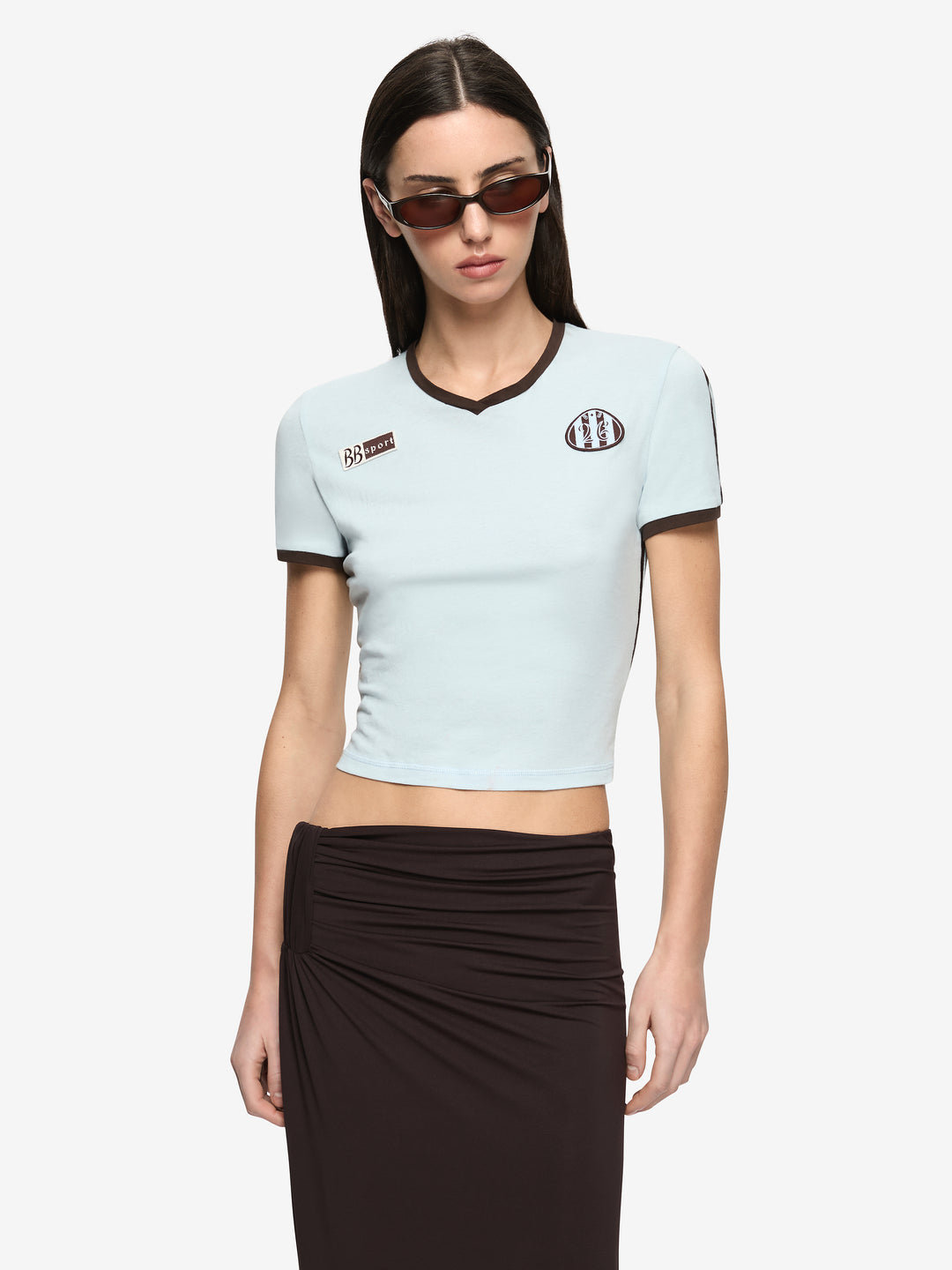 SOLARA TEE - SKY BLUE/CHOC