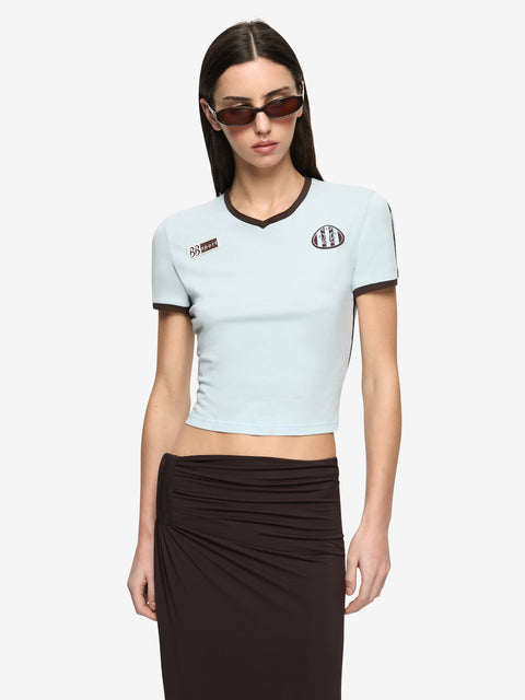 SOLARA TEE - SKY BLUE/CHOC