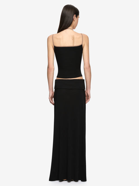 AZURI LAYERED TOP - BLACK/FAWN