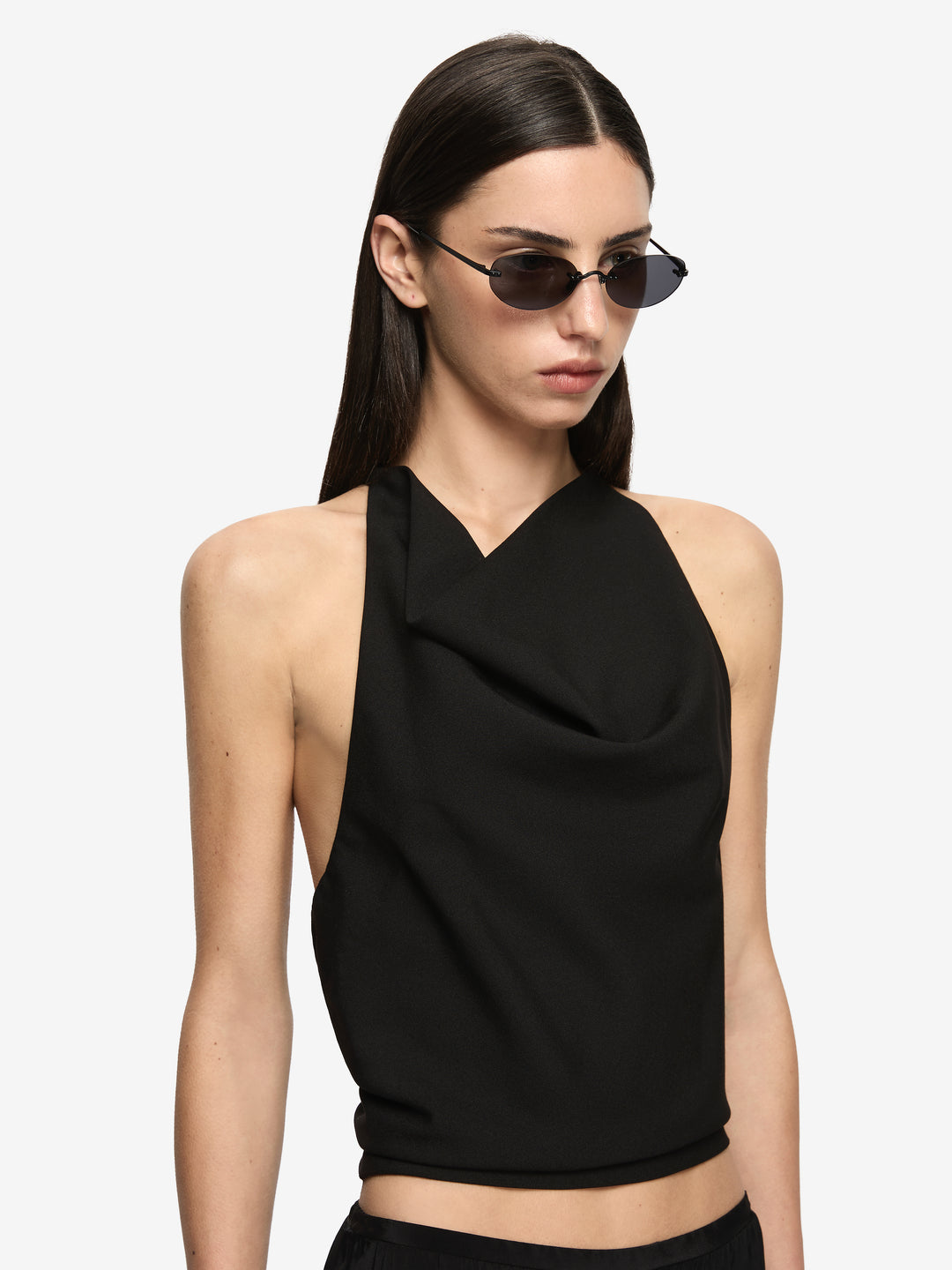 ELENORA RACER TOP - BLACK