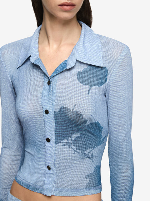 MUSA LONG SLEEVE TOP - DENIM FLORAL
