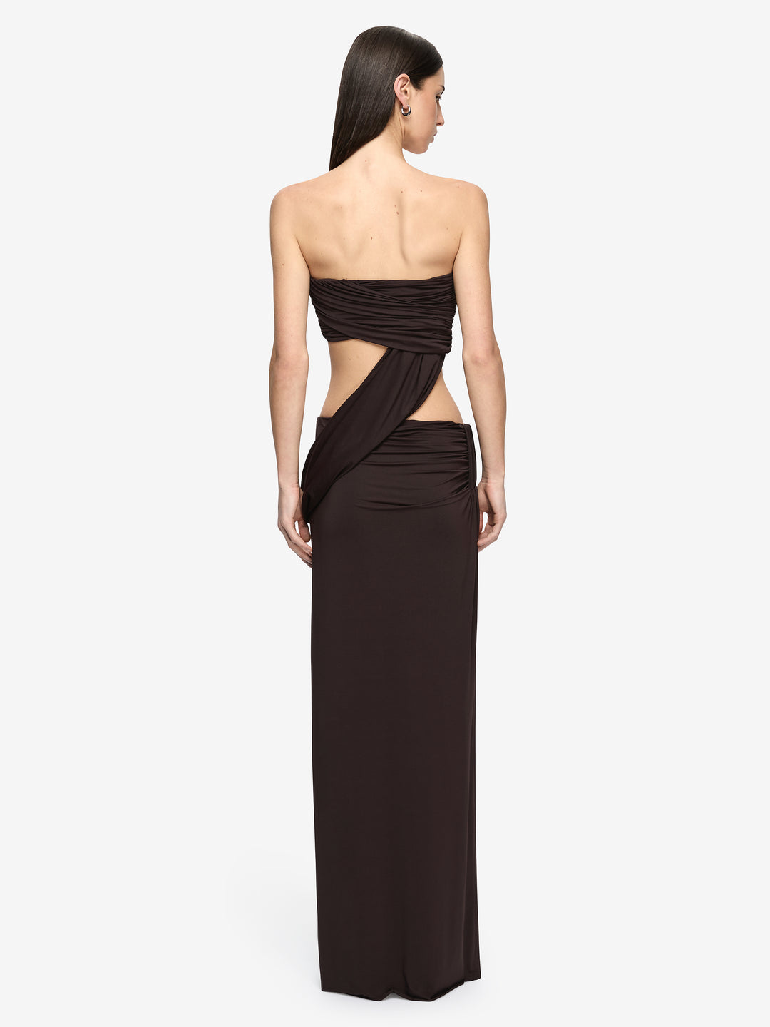 NIKO STRAPLESS TOP - DARK CHOCOLATE