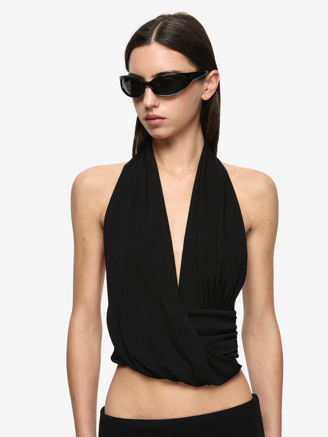 XENNA HALTER TOP  - BLACK