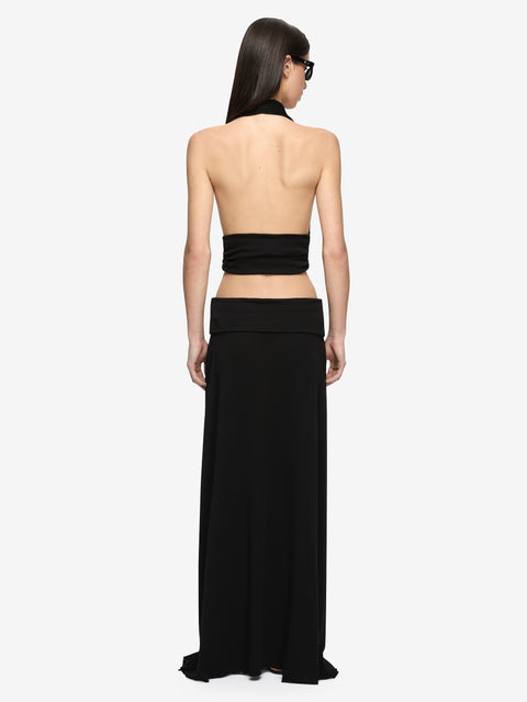 XENNA HALTER TOP  - BLACK