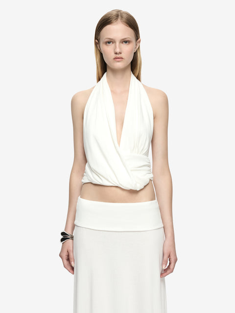 XENNA HALTER TOP  - IVORY