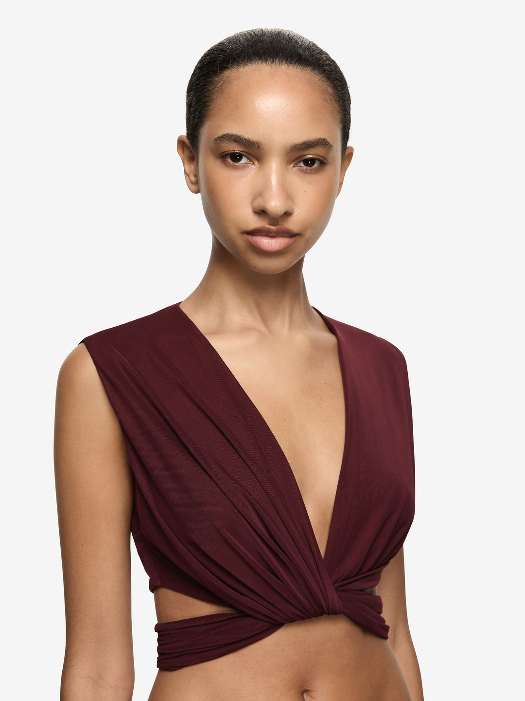 ZHARA V TOP - PLUM