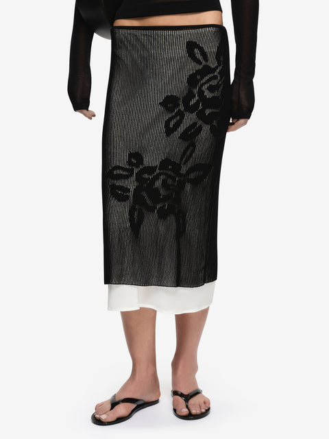 KORALI MIDI SKIRT - BLACK/IVORY