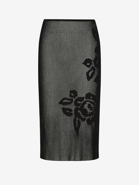 KORALI MIDI SKIRT - BLACK/IVORY
