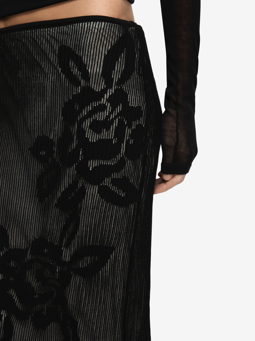 KORALI MIDI SKIRT - BLACK/IVORY