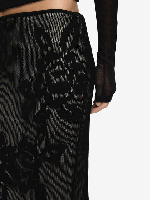 KORALI MIDI SKIRT - BLACK/IVORY