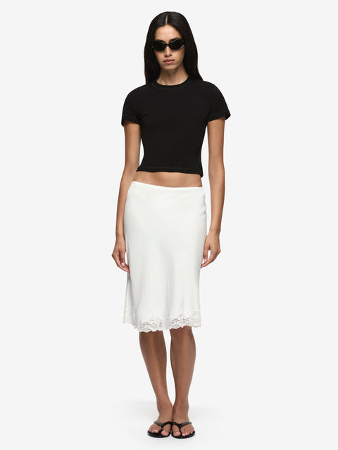 MAISON MIDI SKIRT - IVORY/IVORY