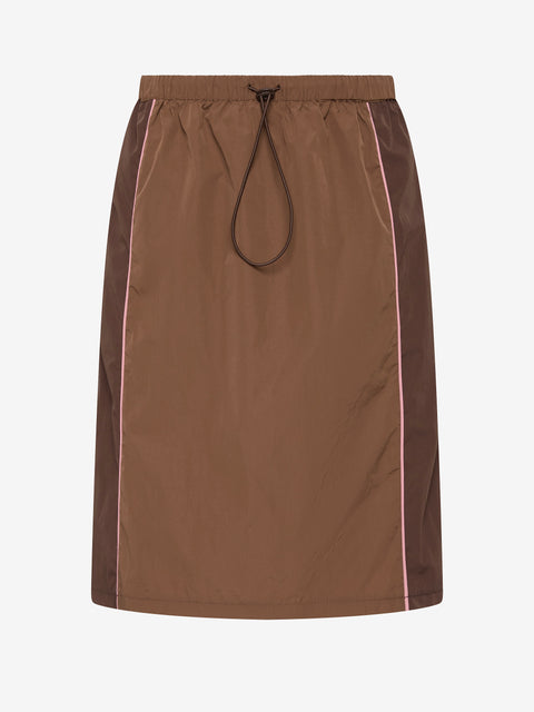 LANEY MIDI SKIRT - CHOC/COFFEE/BLUSH