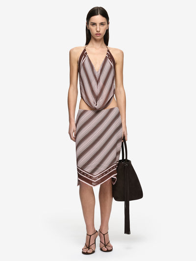 EVELY MIDI SKIRT - GEO SCARF PRINT