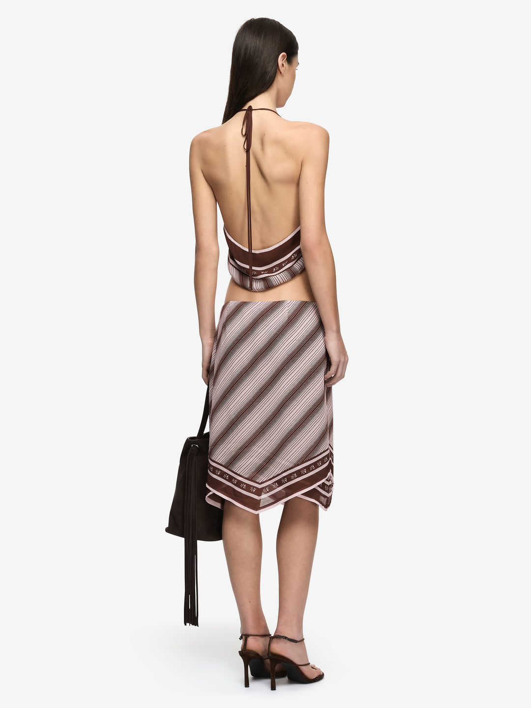 EVELY MIDI SKIRT - GEO SCARF PRINT