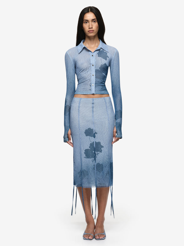 MUSA LONG SLEEVE TOP - DENIM FLORAL
