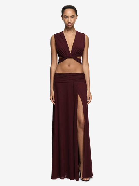ZHARA MAXI SKIRT - PLUM