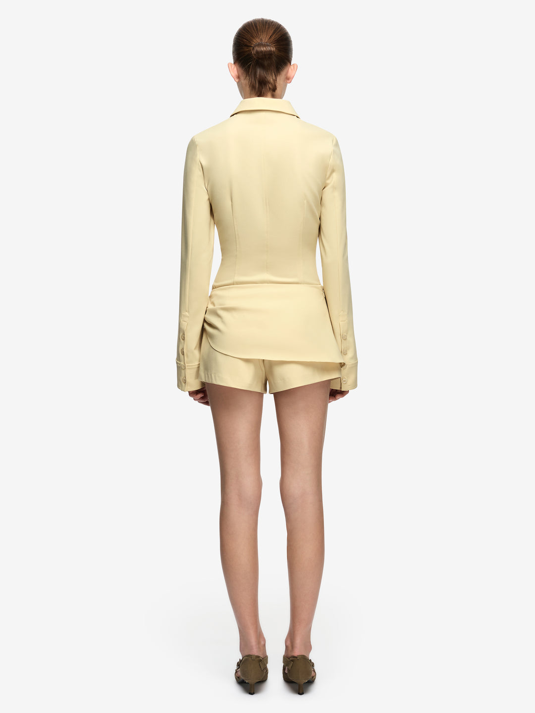 ELENORA LONG SLEEVE TOP - STRAW