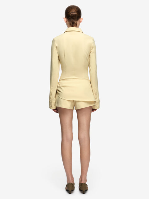ELENORA LONG SLEEVE TOP - STRAW
