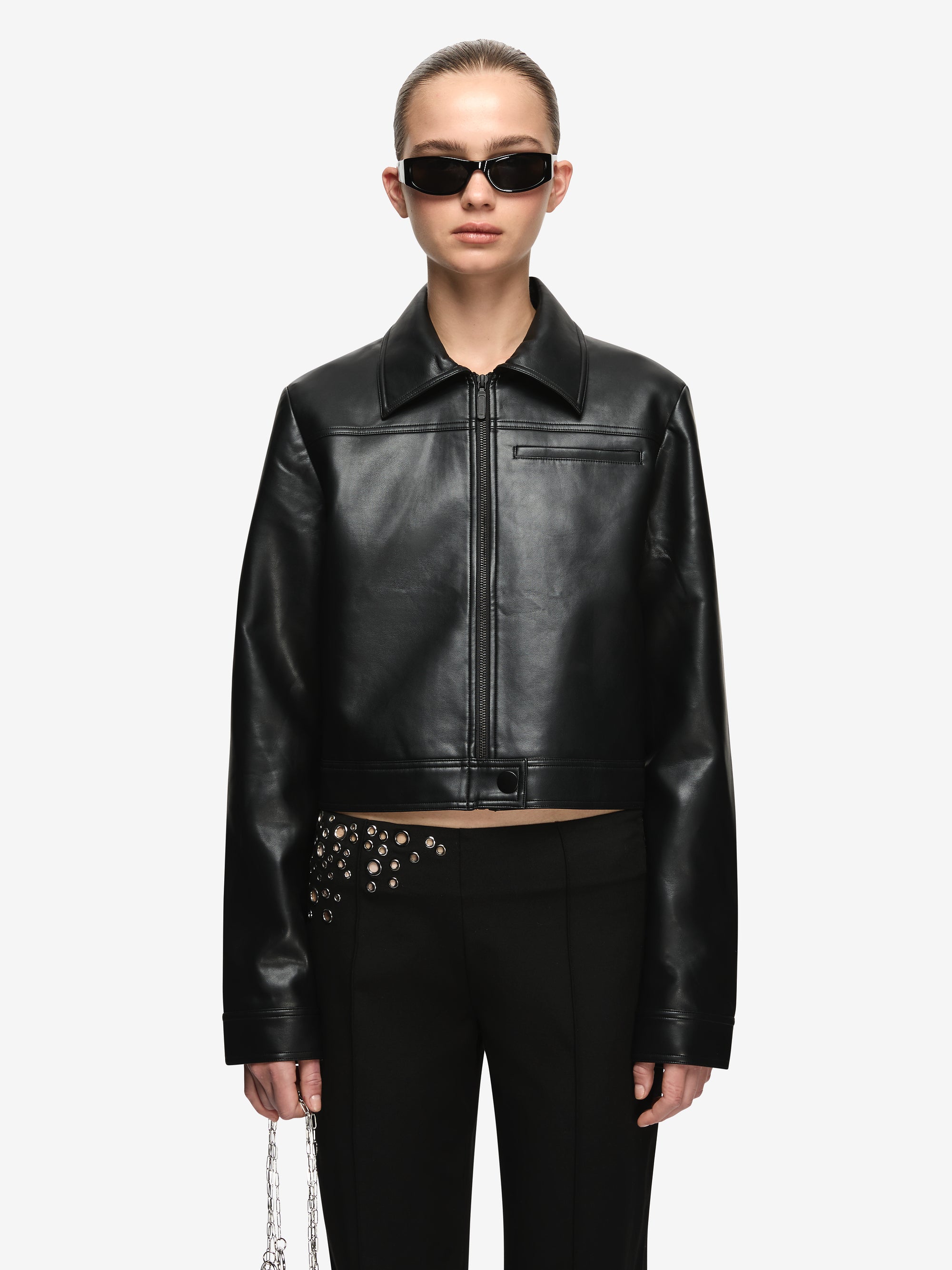 SAPHIRA CROPPED JACKET - BLACK - BEC + BRIDGE