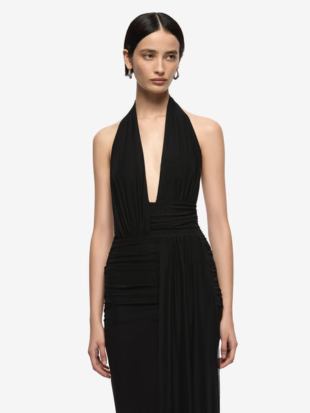 knee length dresses for ladies APOLLINE MAXI DRESS - BLACK