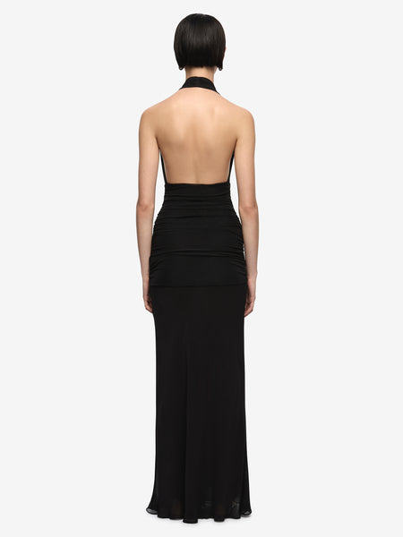 knee length dresses for ladies APOLLINE MAXI DRESS - BLACK