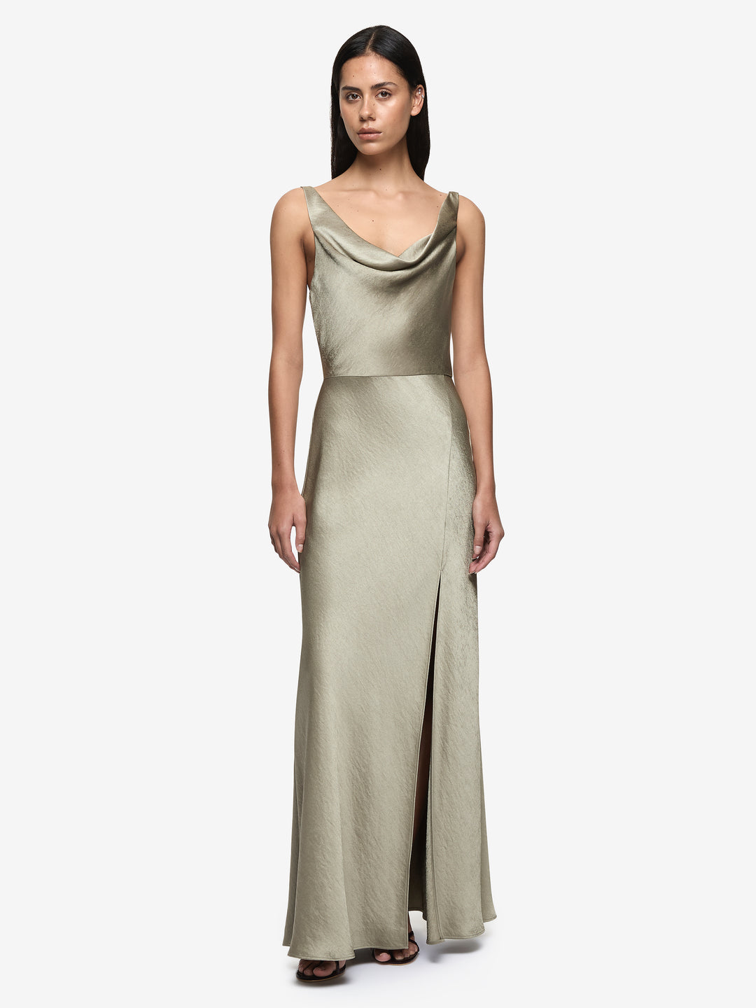 AUSTEN COWL NECK MAXI DRESS - SAGE