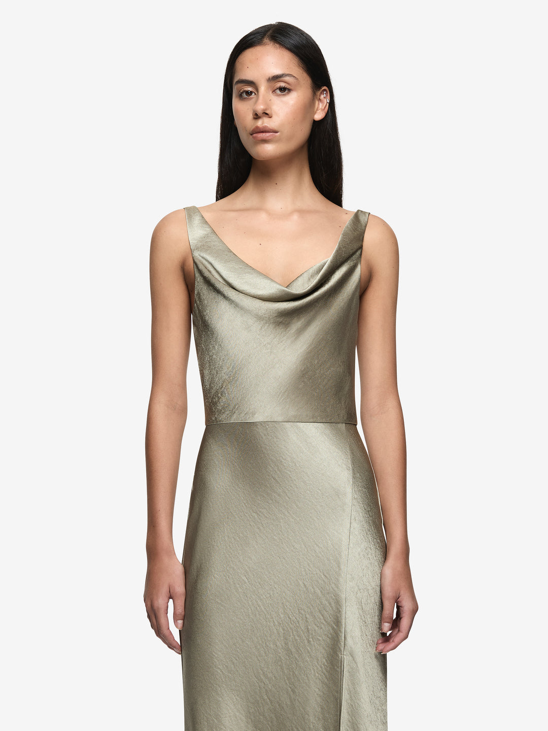 AUSTEN COWL NECK MAXI DRESS - SAGE